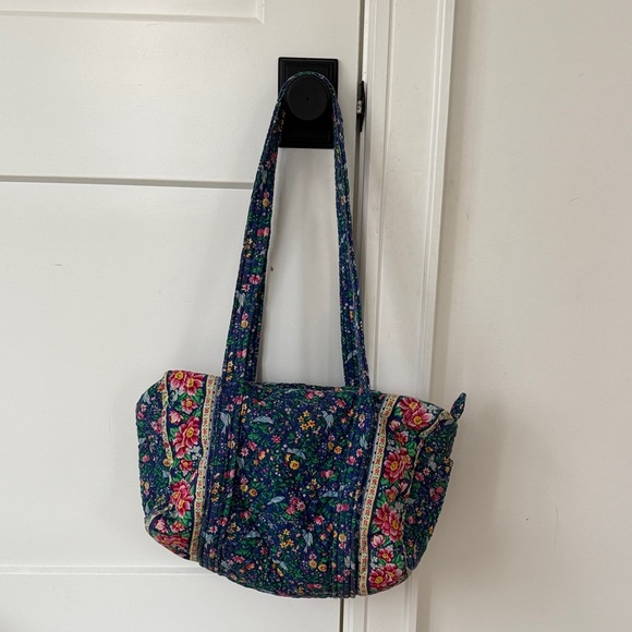 Vera Bradley Blue Floral Fabric Tote Bag Large - Picture 7 of 8